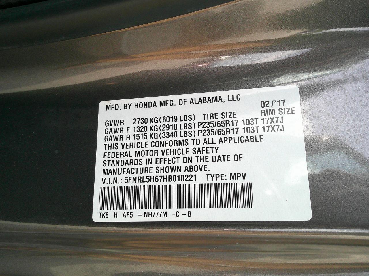 Honda Odyssey EX-L Auto 2017