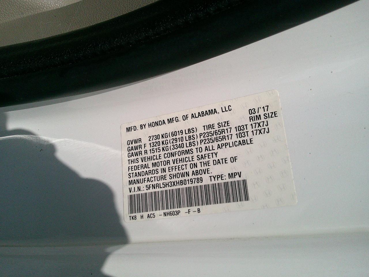 Honda Odyssey SE Auto 2017
