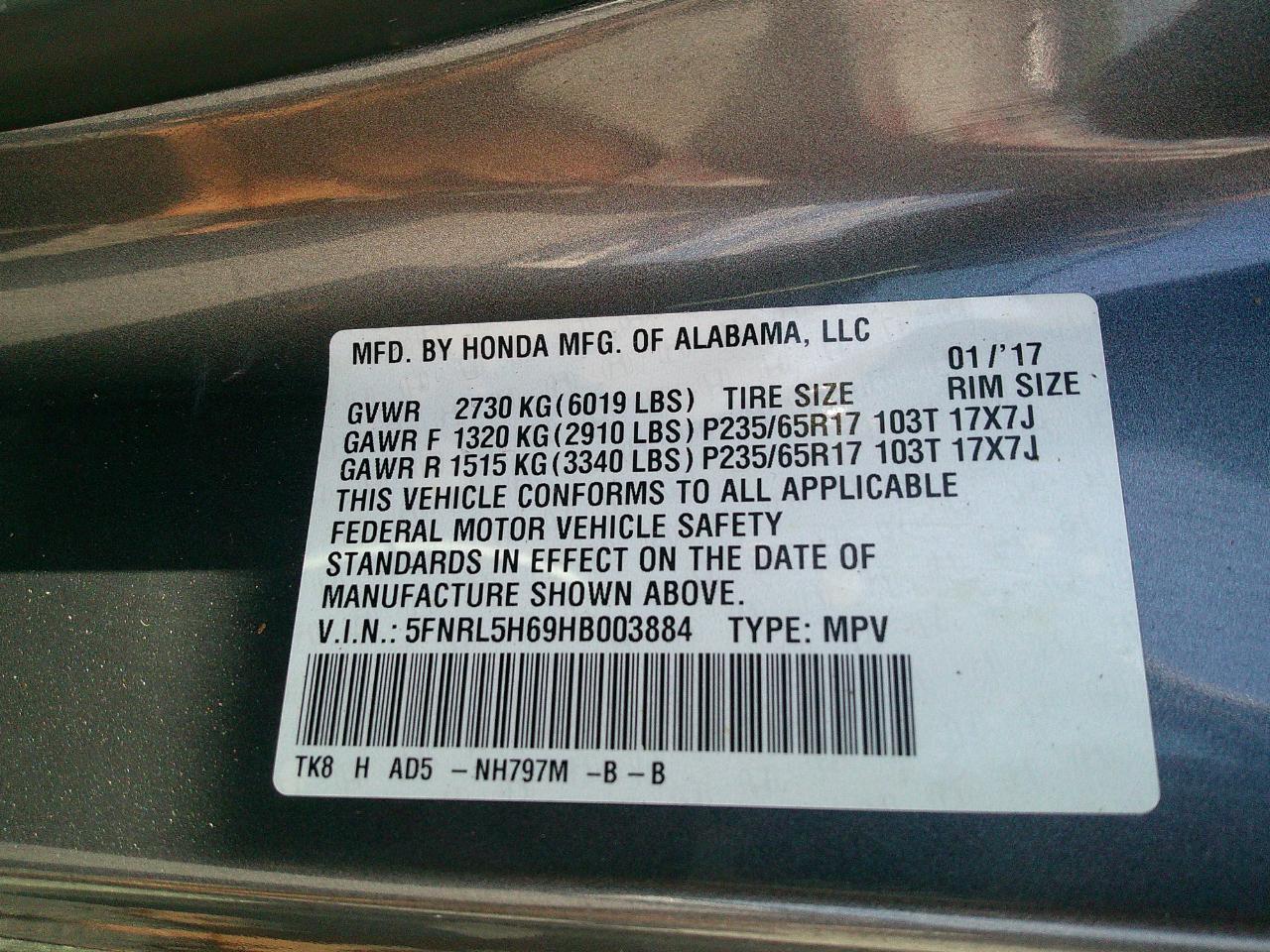 Honda Odyssey EX-L Auto 2017