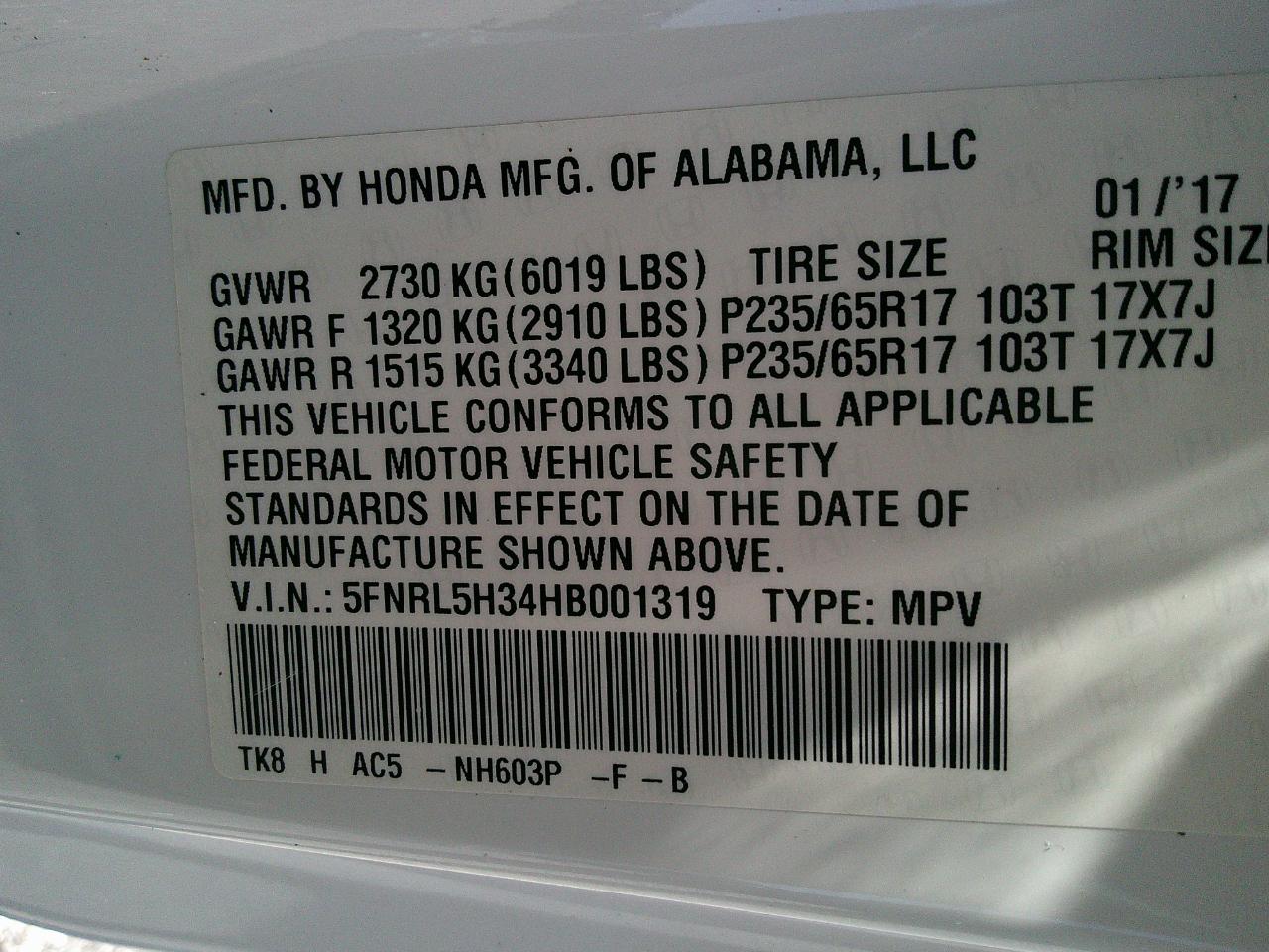 Honda Odyssey SE Auto 2017
