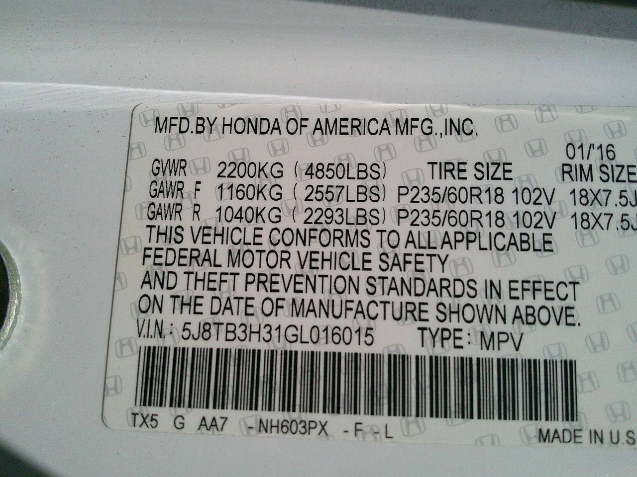 Acura RDX FWD 4dr 2016