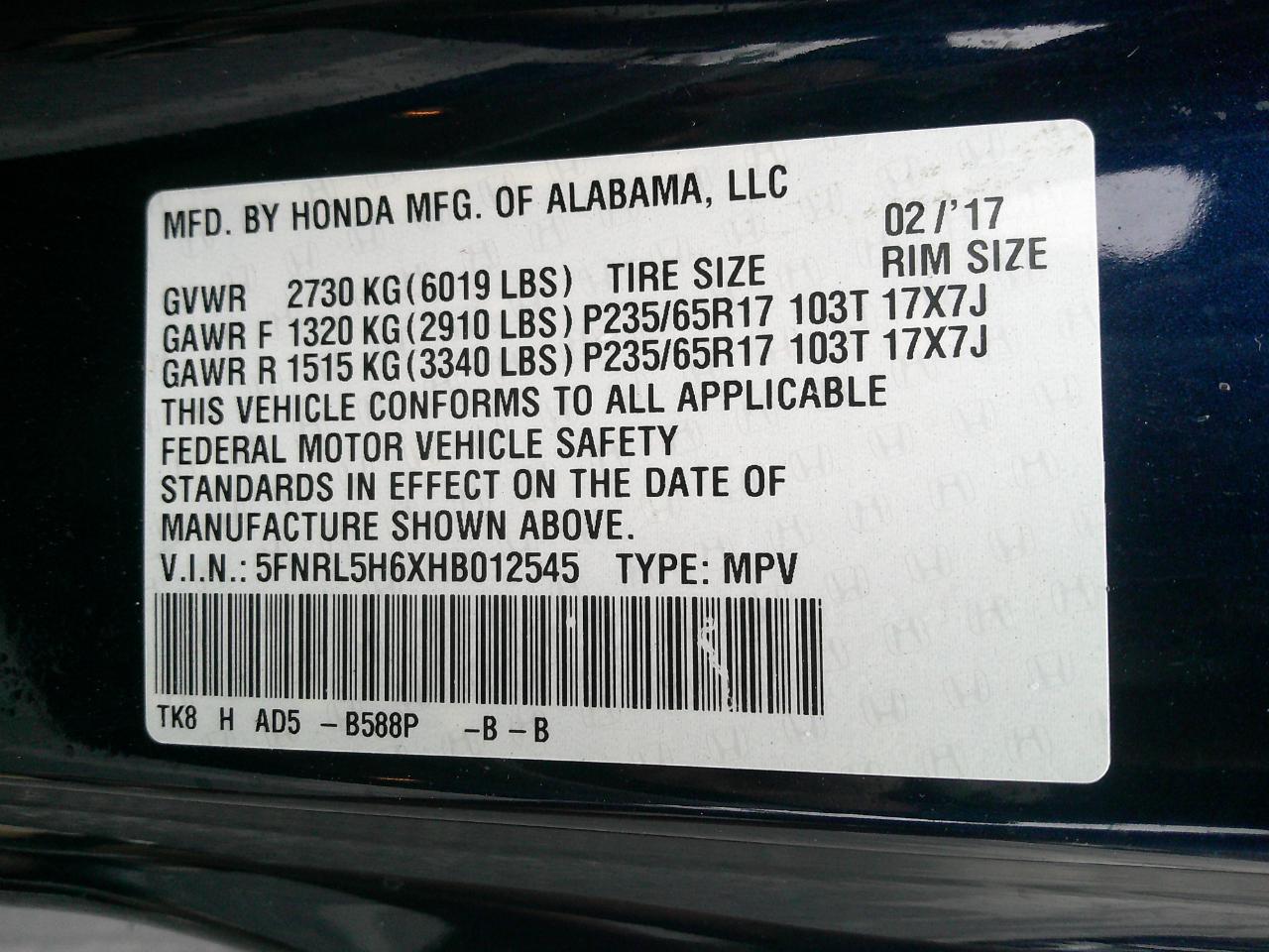 Honda Odyssey EX-L Auto 2017