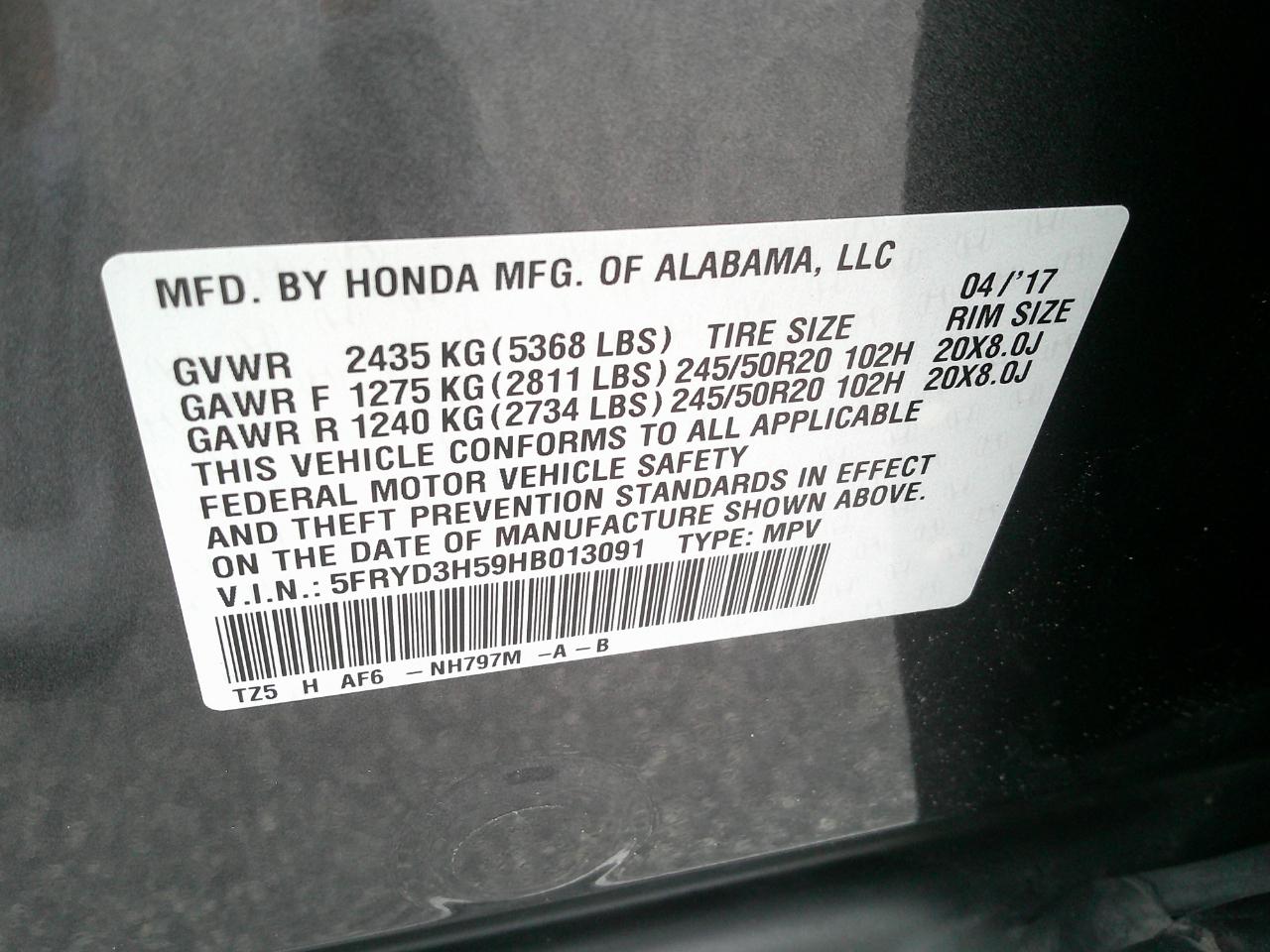 Acura MDX FWD w/Technology Pkg 2017