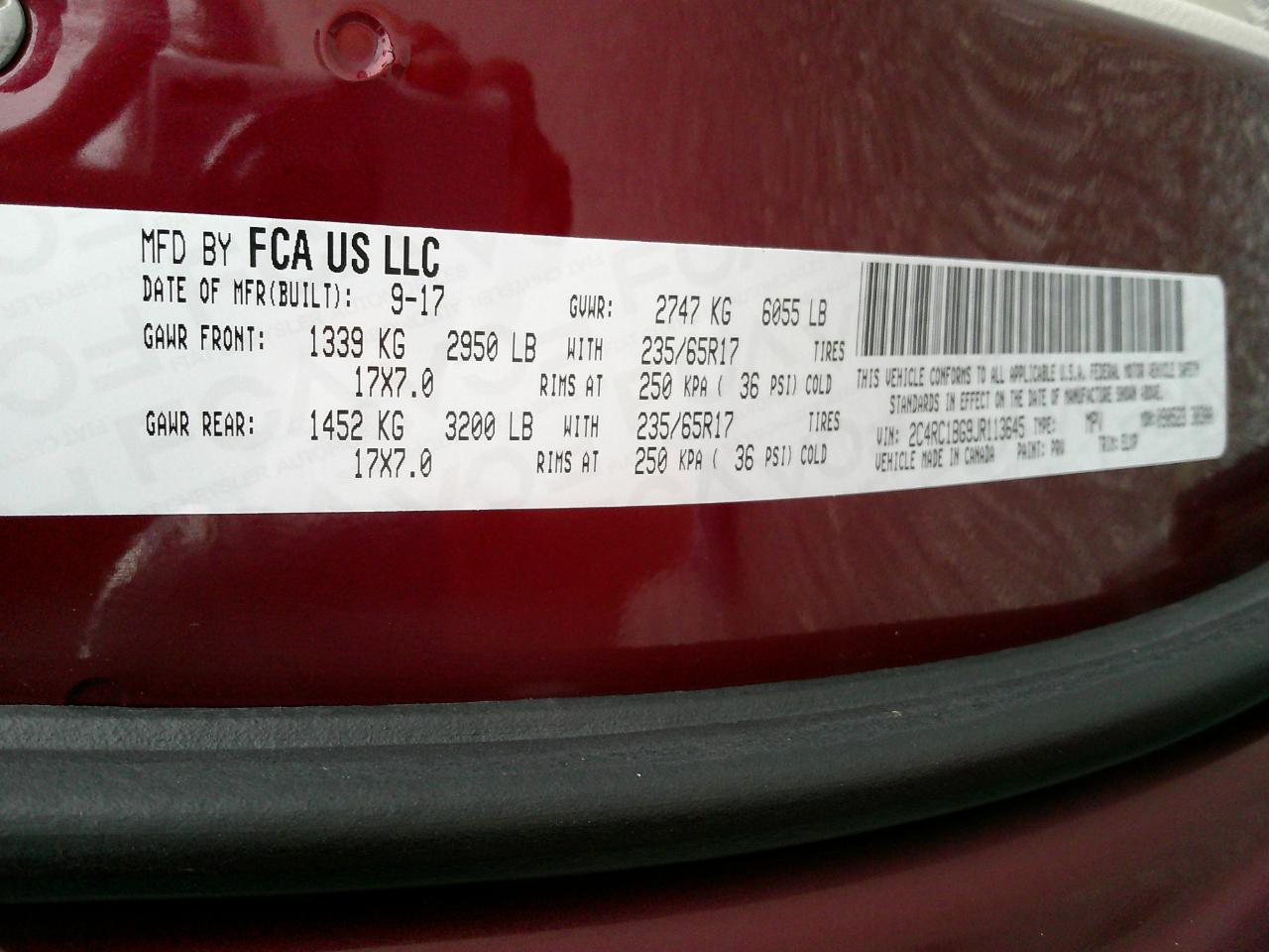 Chrysler Pacifica Touring L FWD 2018