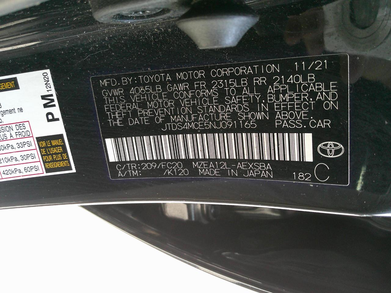 Toyota Corolla SE 4D Sedan 2022