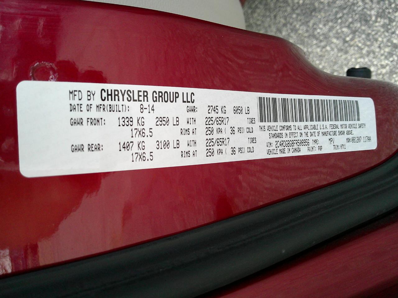 Dodge Grand Caravan 4dr Wgn SE 2015