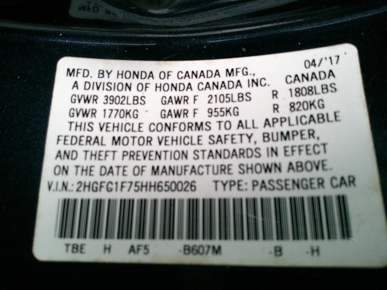 Honda Civic Sedan EX-L CVT 2017