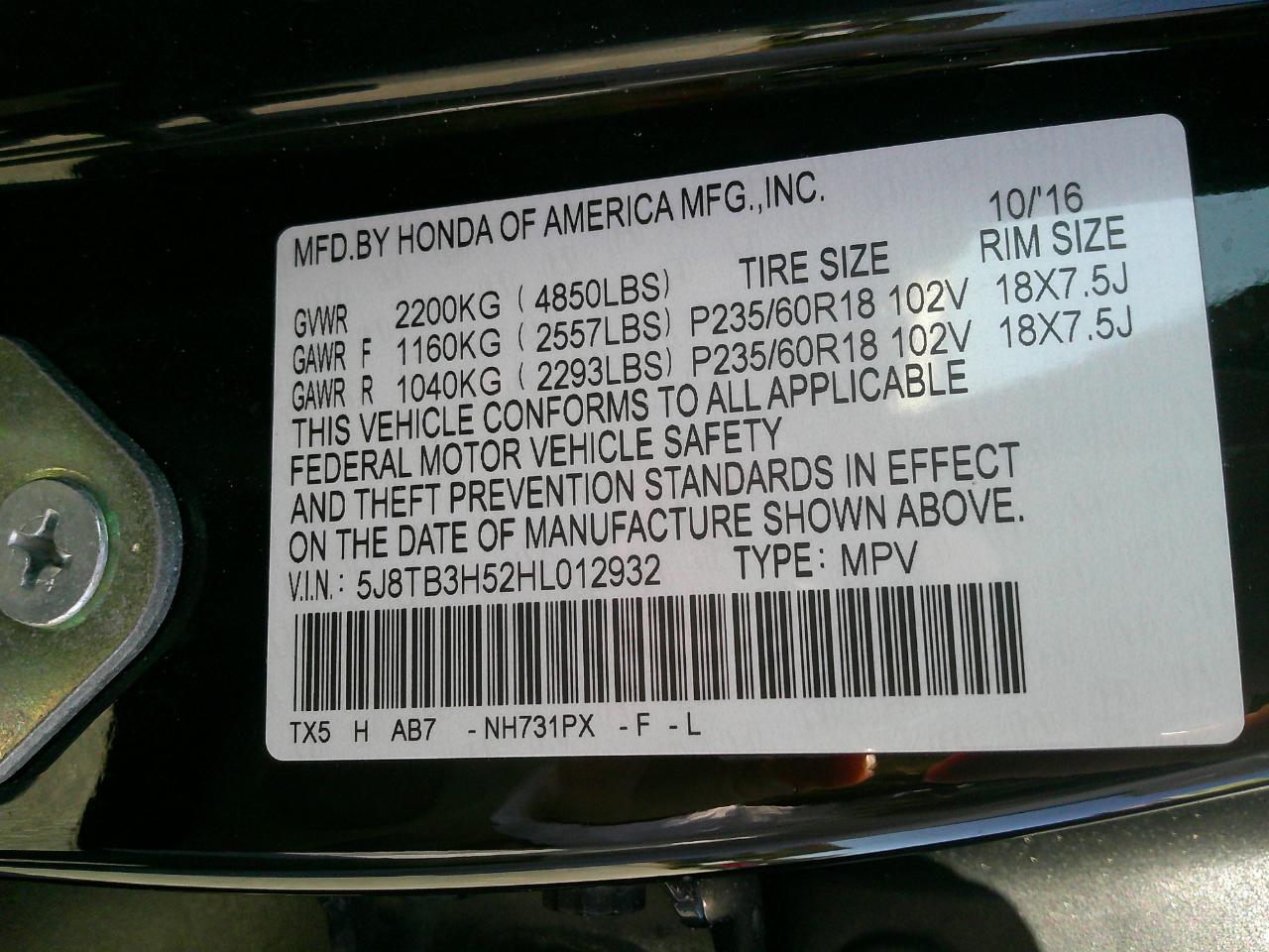 Acura RDX FWD w/Technology/AcuraWatch Plus Pkg 2017