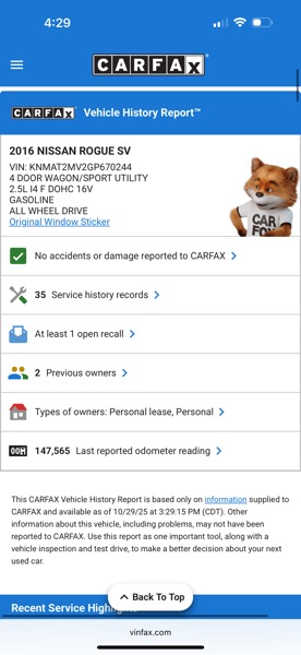 Nissan Rogue SL AWD 2016 Nissan Rogue SL AWD 2016