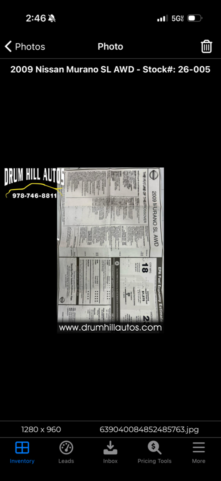 Nissan Murano SL AWD 2009