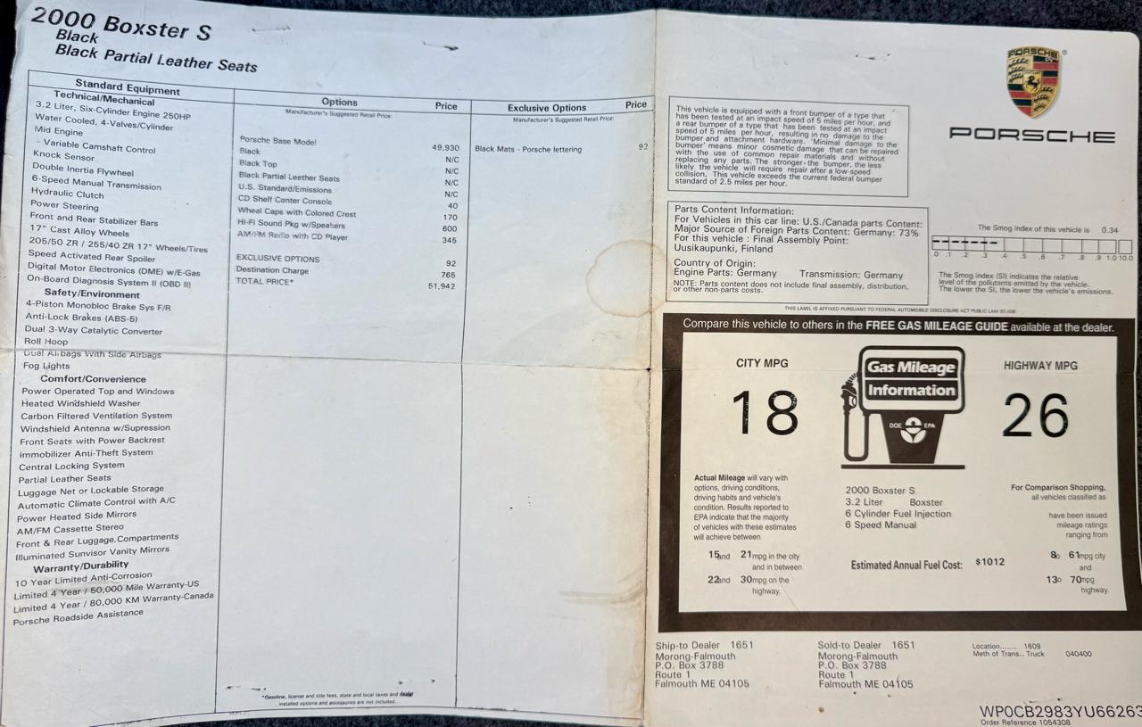 Porsche Boxster S 2000