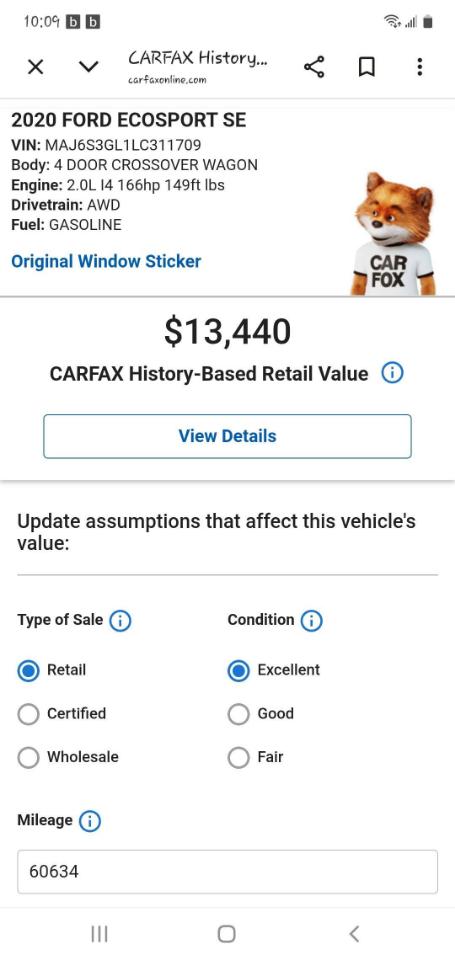 Ford EcoSport SE AWD 2020
