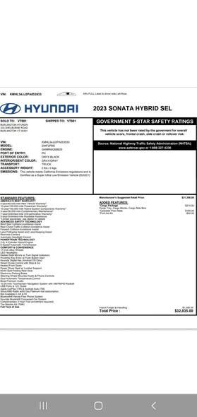 Hyundai Sonata Hybrid SEL 2023