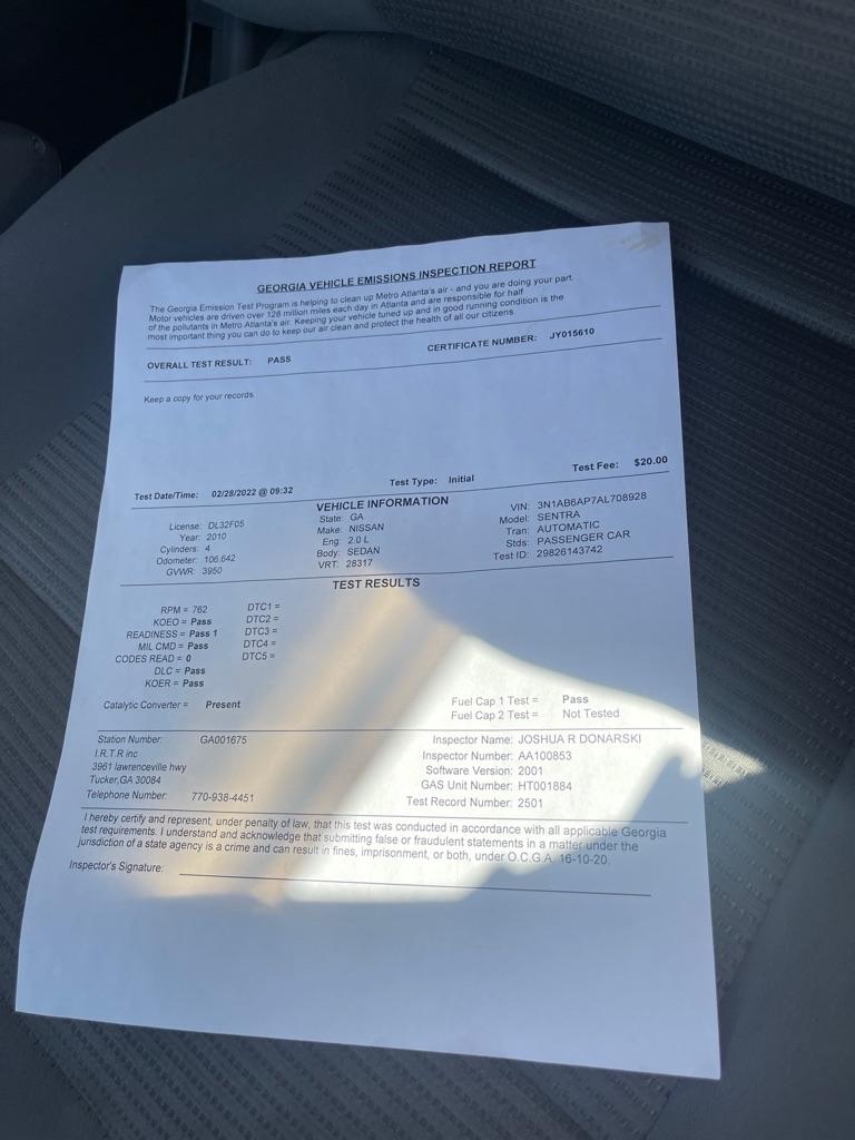 Nissan Sentra  2010
