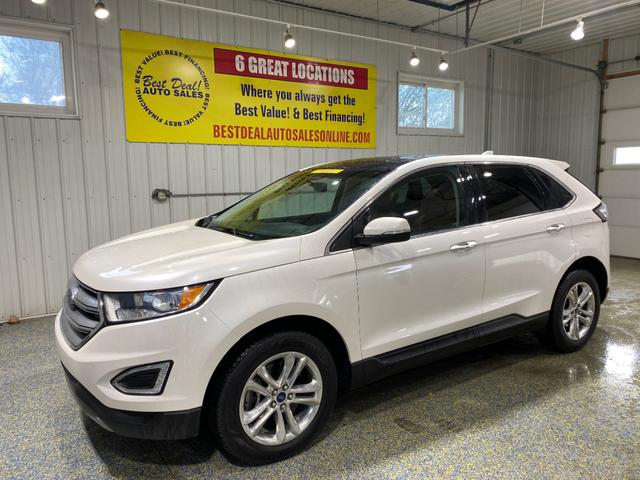 Pearl White 2015 Ford Edge Titanium AWD SUV / Crossover All-Wheel Drive Automatic