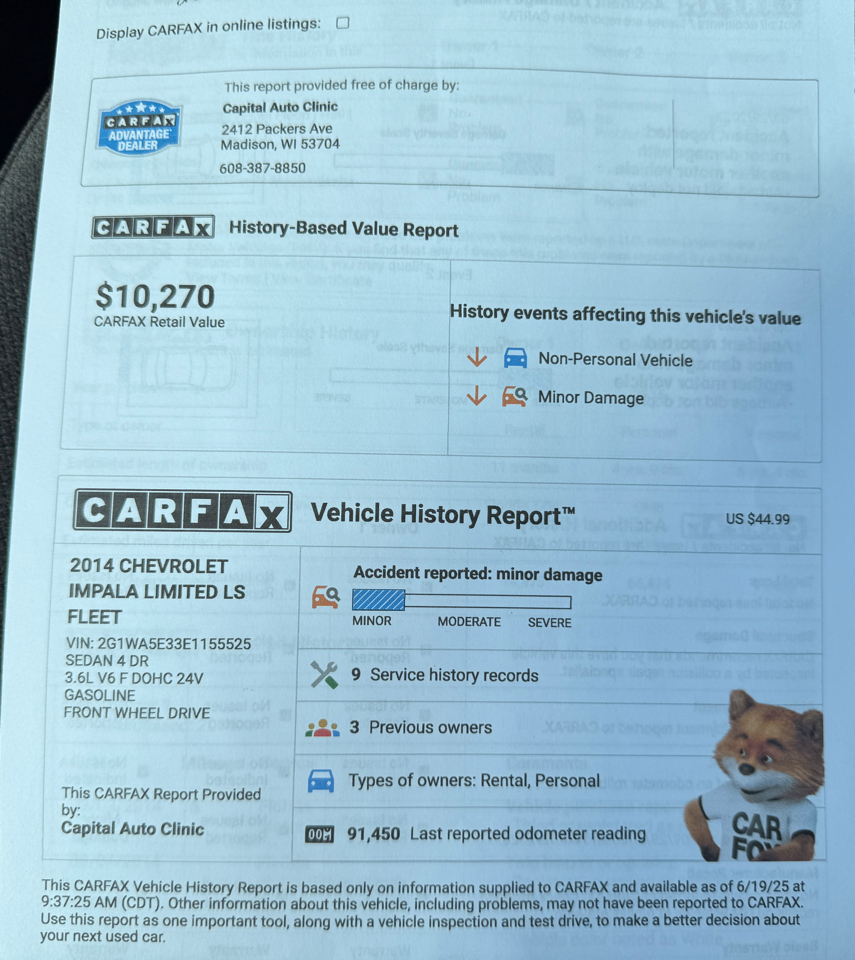 Chevrolet Impala Limited 4dr Sdn LS Fleet 2014 Chevrolet Impala Limited 4dr Sdn LS Fleet 2014