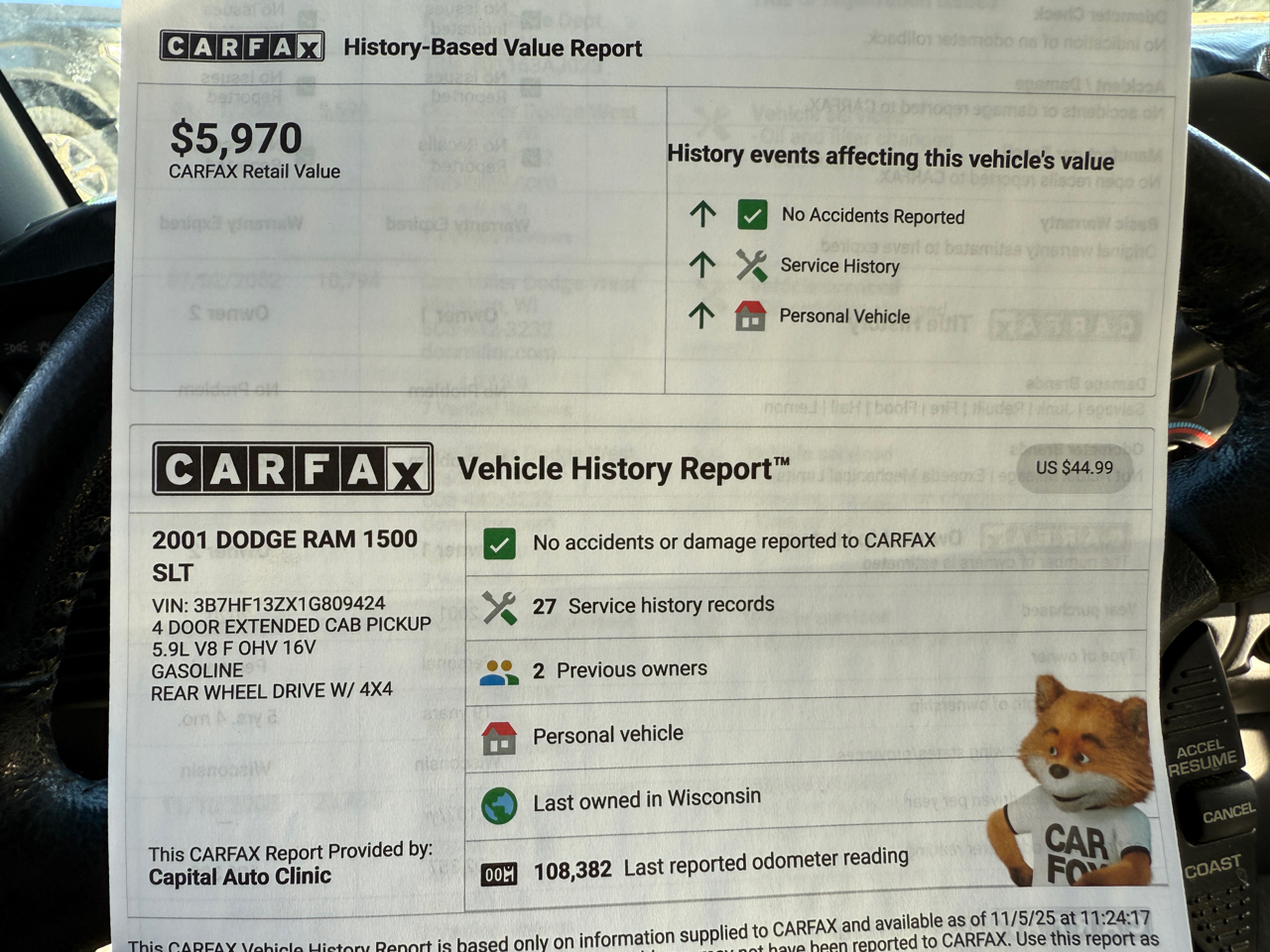 Dodge Ram 1500 4dr Quad Cab 139" WB 4WD 2001
