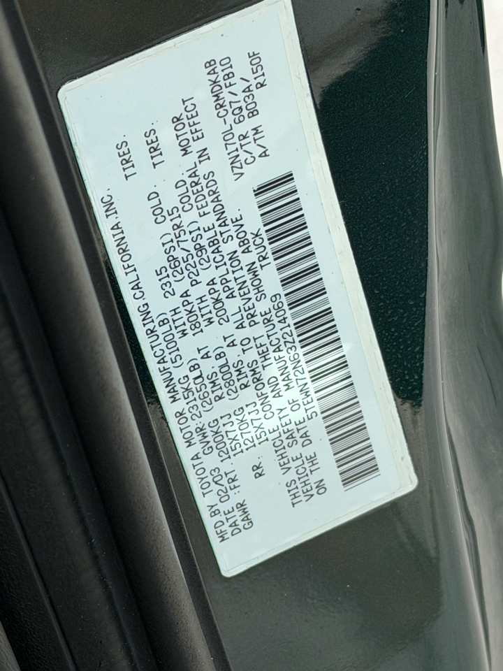 Toyota Tacoma Xtracab V6 4WD 2003