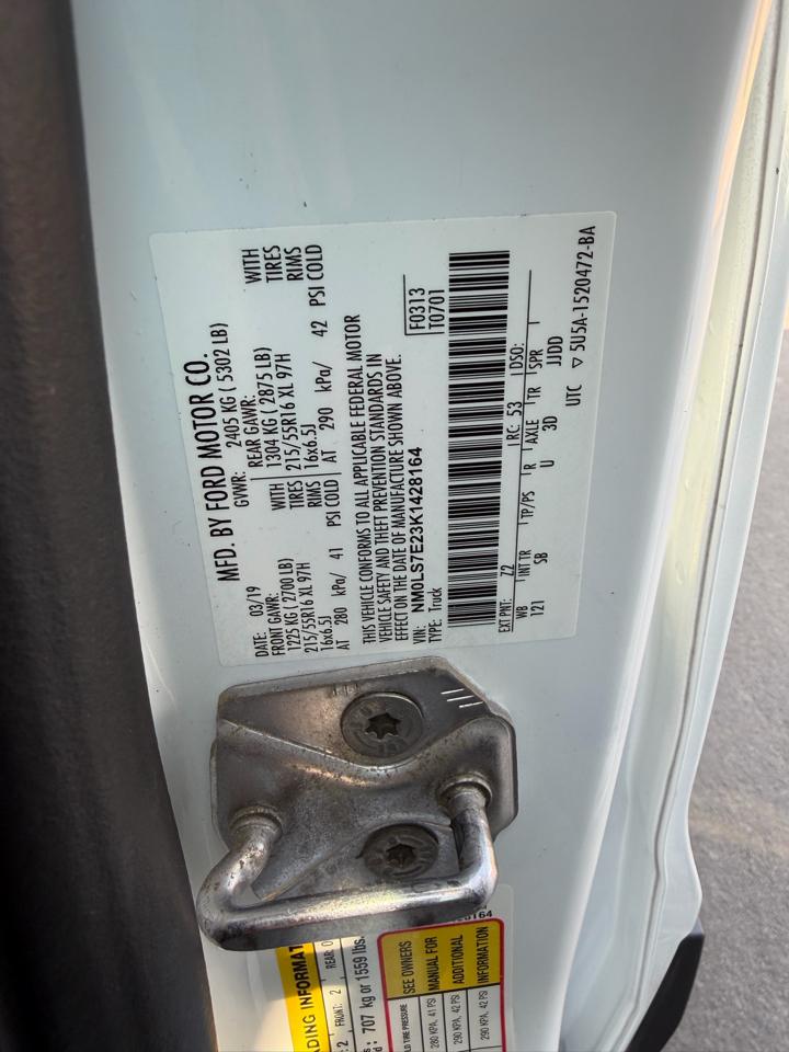 Ford Transit Connect Cargo Van XL LWB w/Rear 180 Degree Door 2019