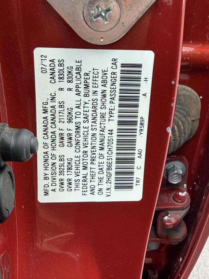 Honda Civic Si Sedan 6-Speed MT 2012