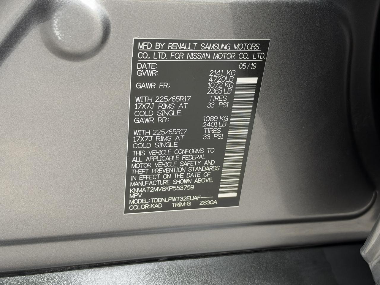 Nissan Rogue SV AWD 2019