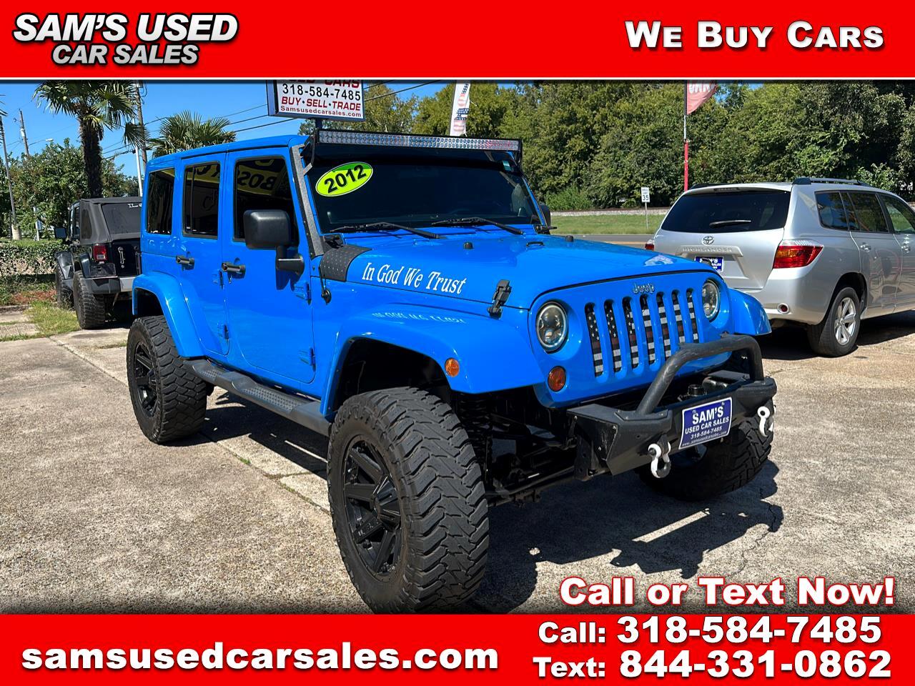 Used 2012 Jeep Wrangler Unlimited Sahara 4WD for Sale in Bossier City LA 71112 Sam's Used Car Sales