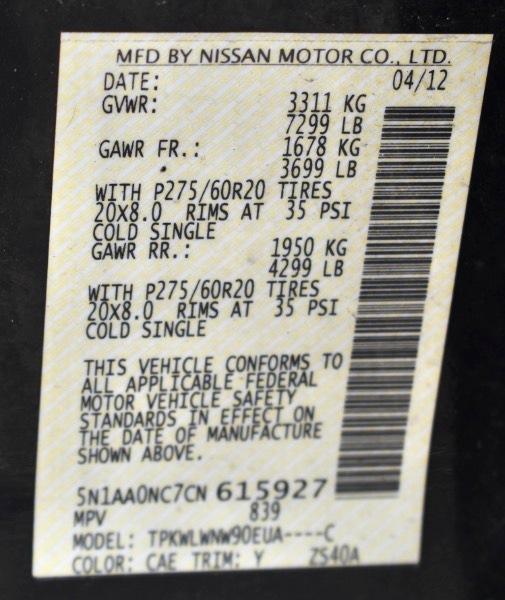 Nissan Armada SL 4WD 2012