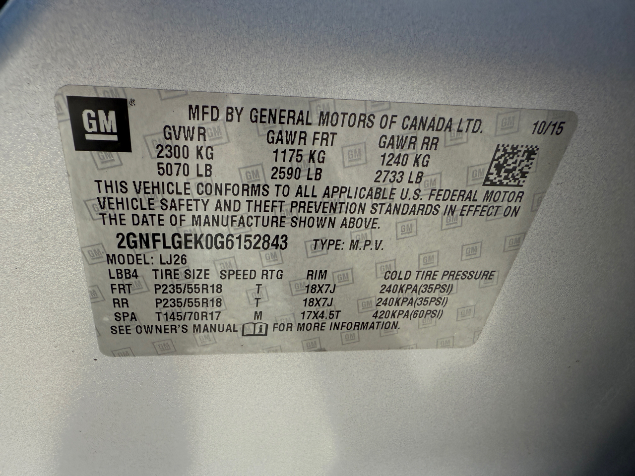 Chevrolet Equinox LTZ AWD 2016