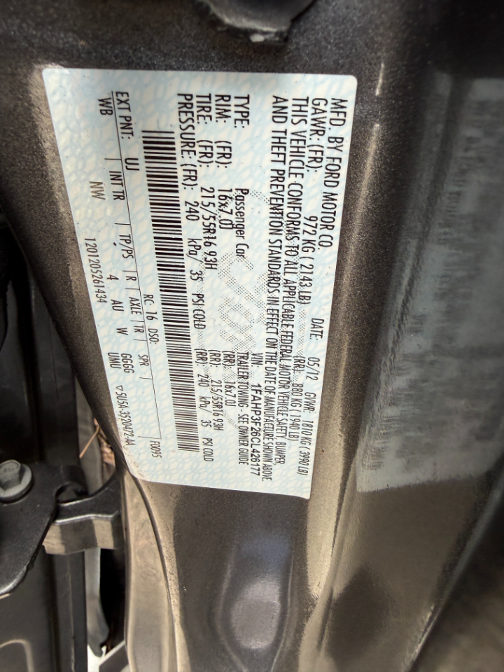 Ford Focus SE Sedan 2012