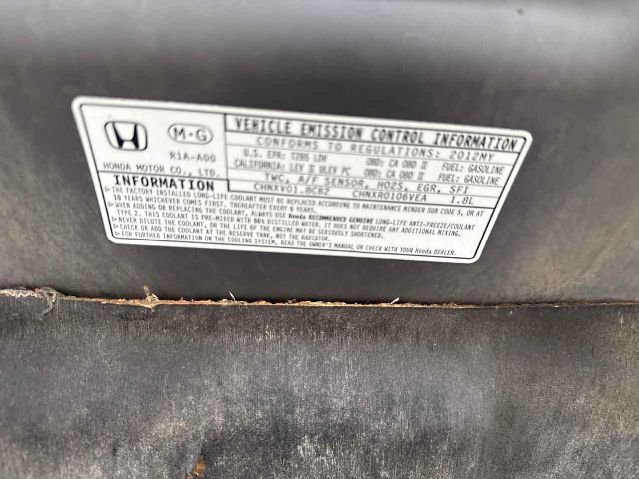 Honda Civic LX Sedan 5-Speed MT 2012