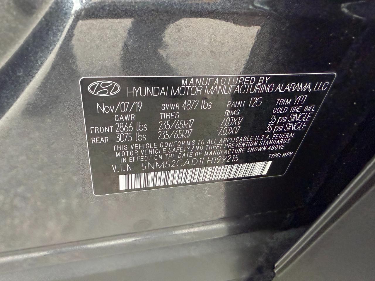 Hyundai Santa Fe SE 2.4 AWD 2020