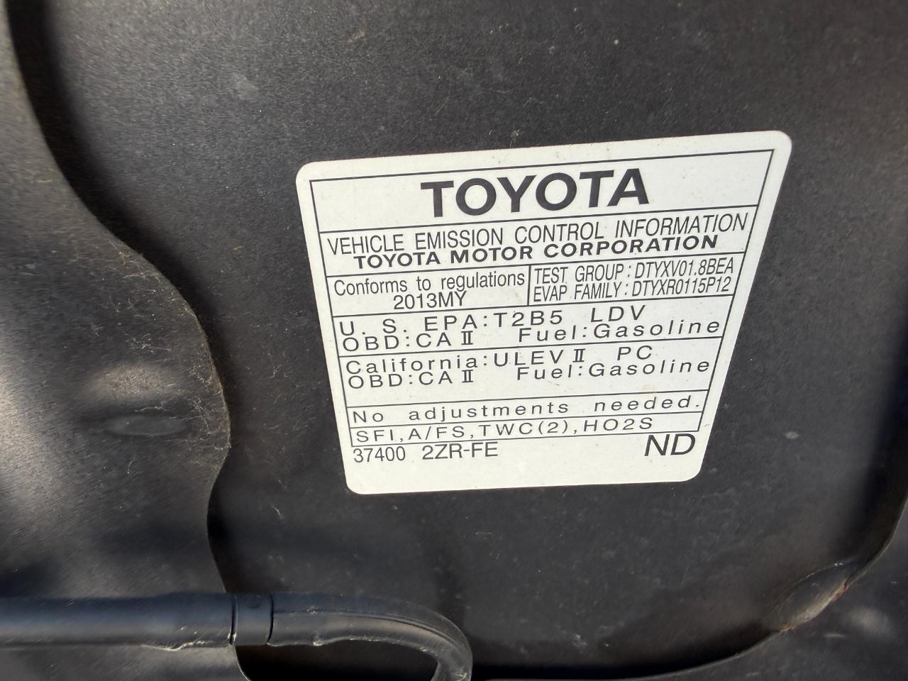 Toyota Corolla LE 4-Speed AT 2013