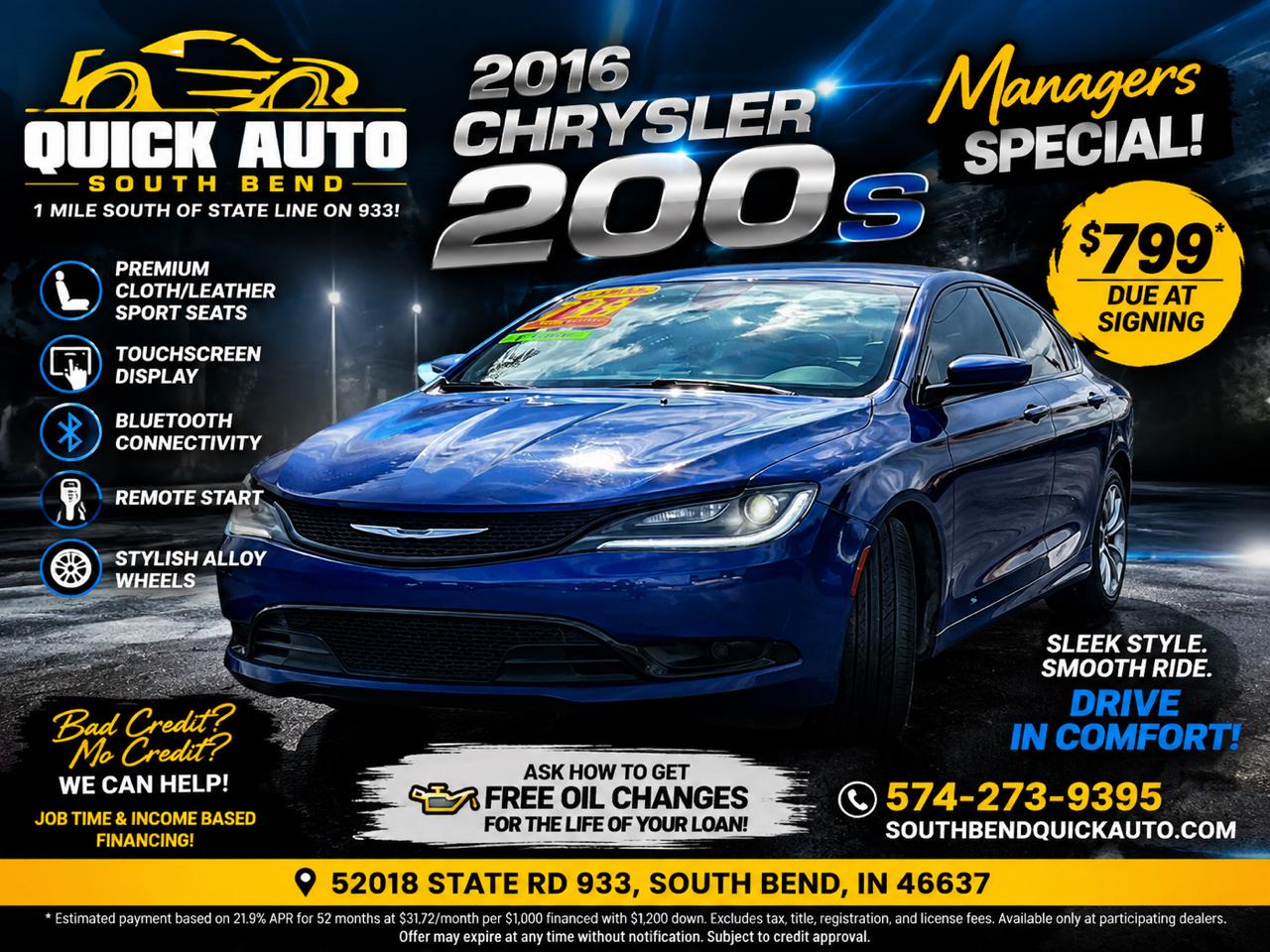 2016 Chrysler 200 4dr Sdn S FWD