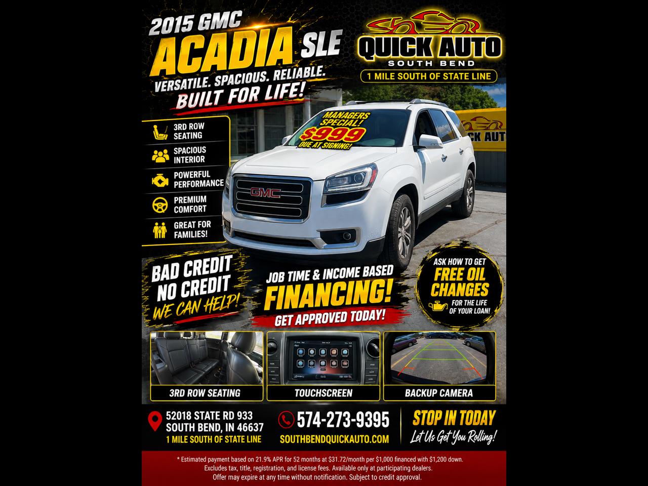 2016 GMC Acadia FWD 4dr SLT w/SLT-1