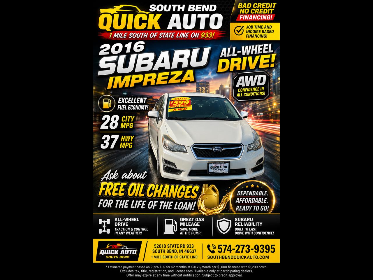 Subaru Impreza Sedan 4dr CVT 2.0i Premium 2015