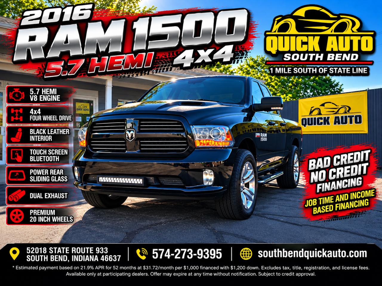 RAM 1500 4WD Quad Cab 140.5" Sport 2016