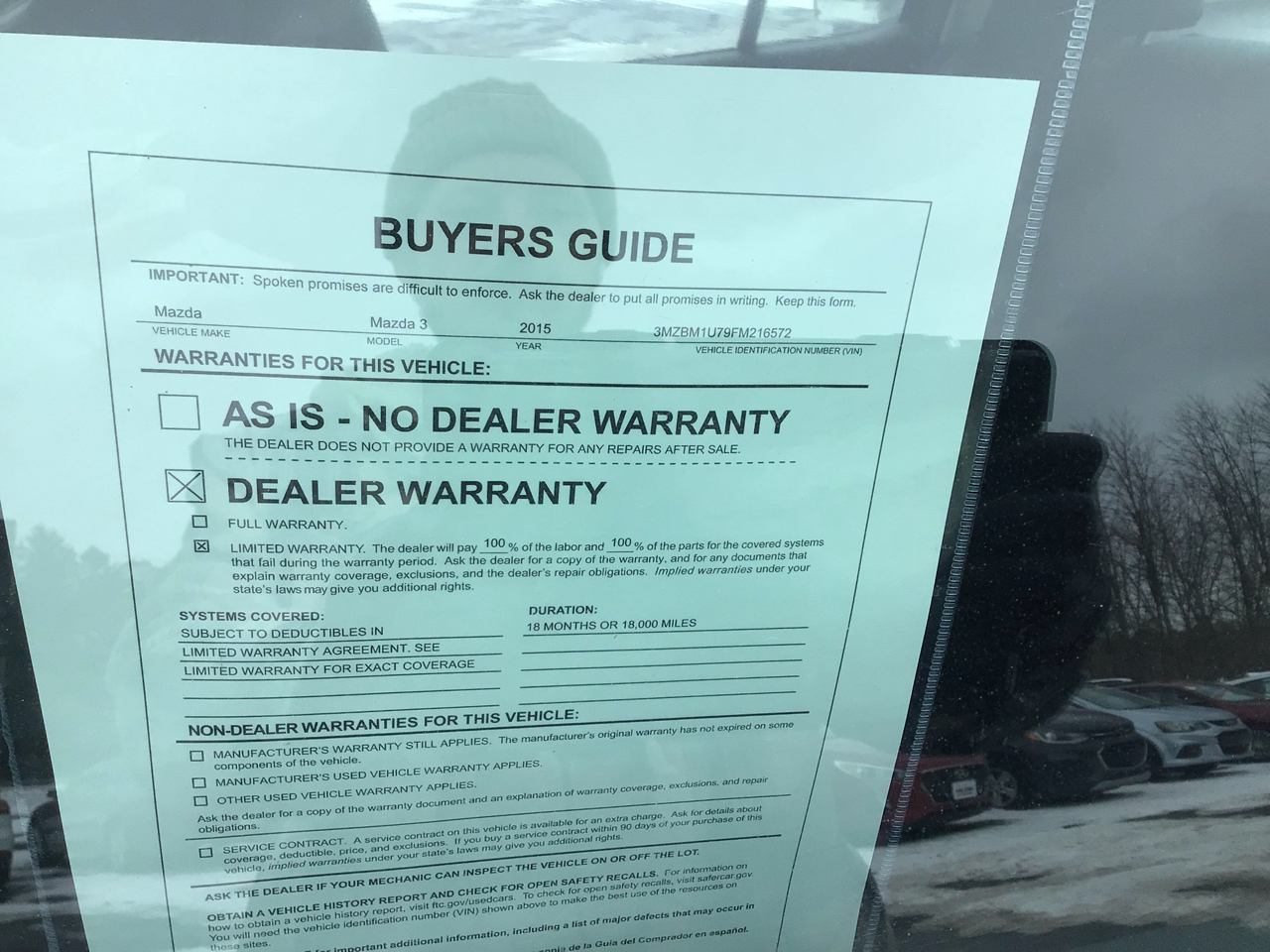 Mazda MAZDA3 4dr Sdn Auto i Sport 2015