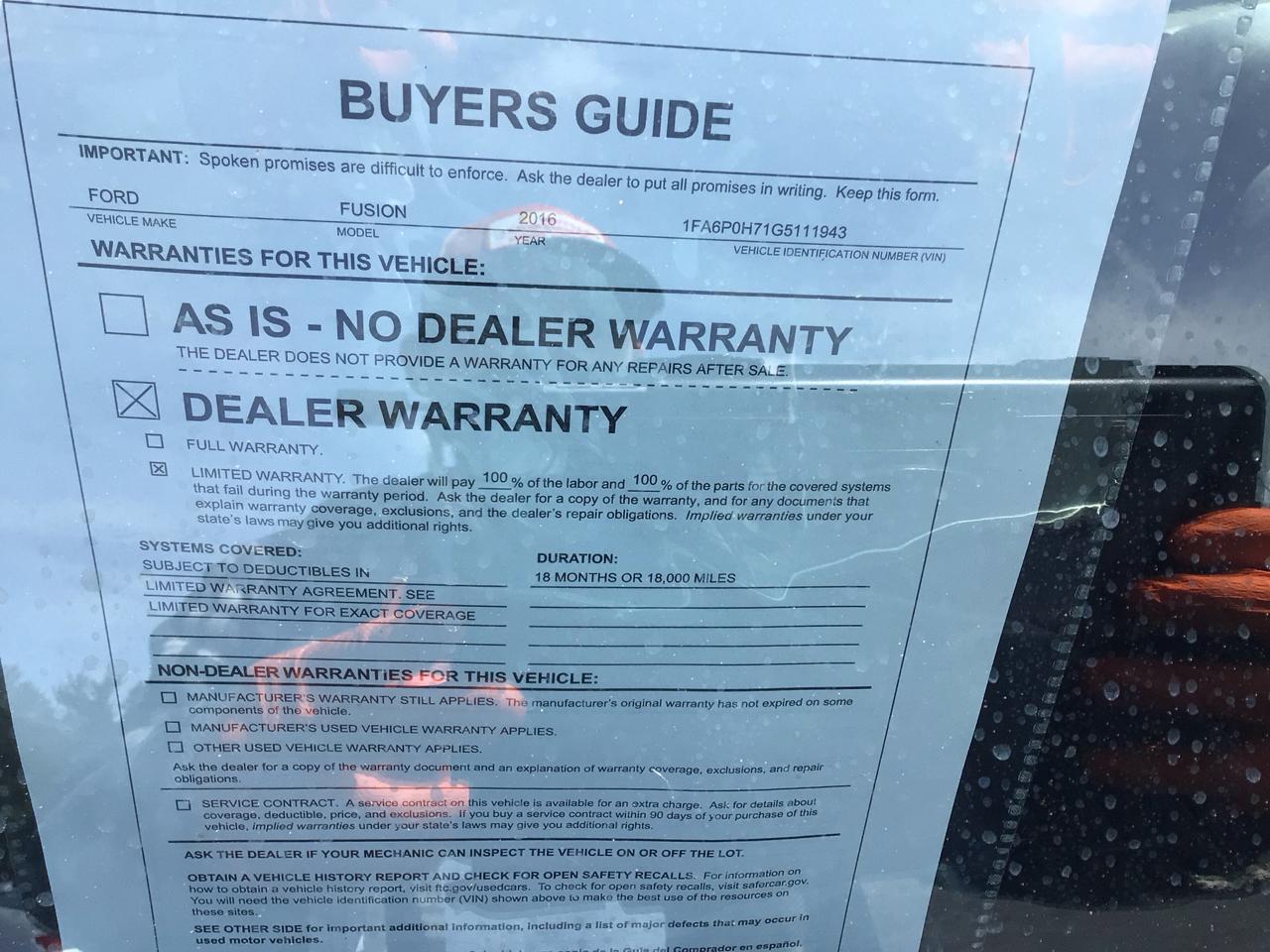 Ford Fusion 4dr Sdn SE FWD 2016