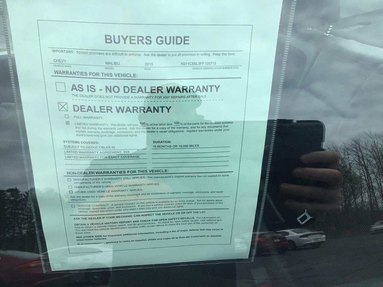 Chevrolet Malibu 4dr Sdn LT w/1LT 2015