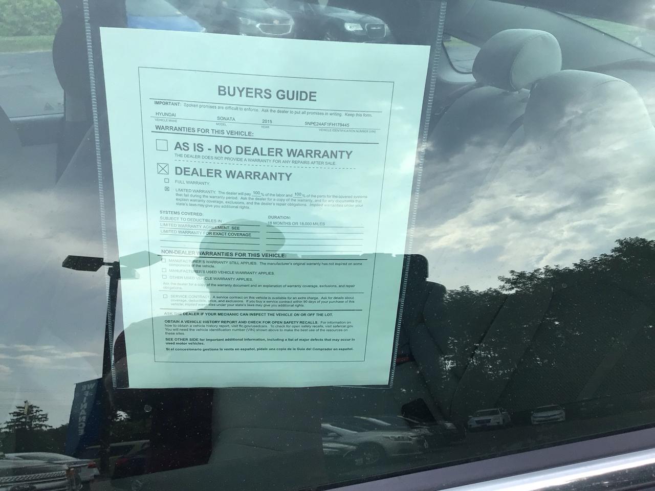 Hyundai Sonata 4dr Sdn 2.4L SE 2015