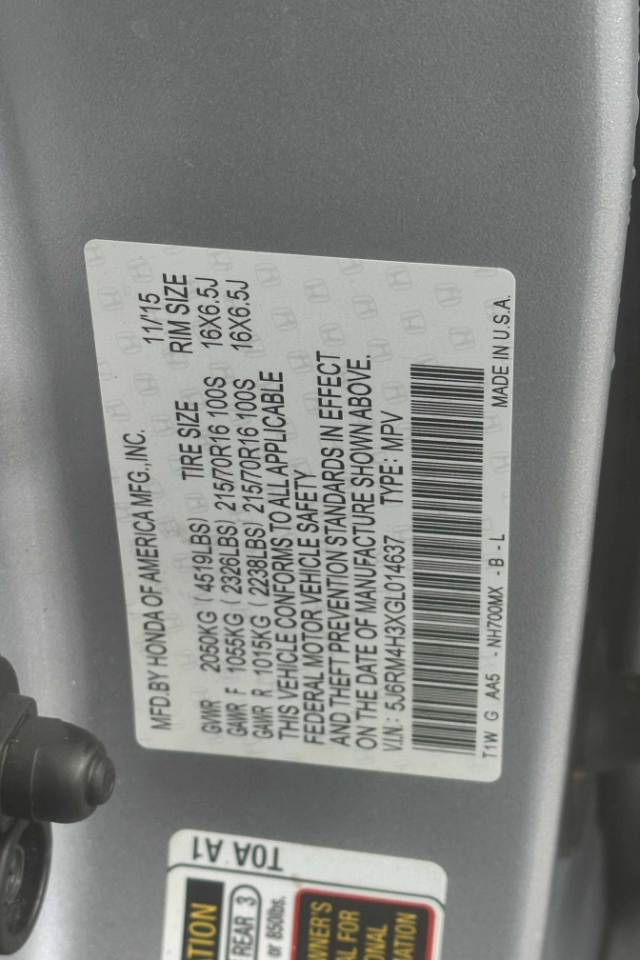 Honda CR-V AWD 5dr LX 2016