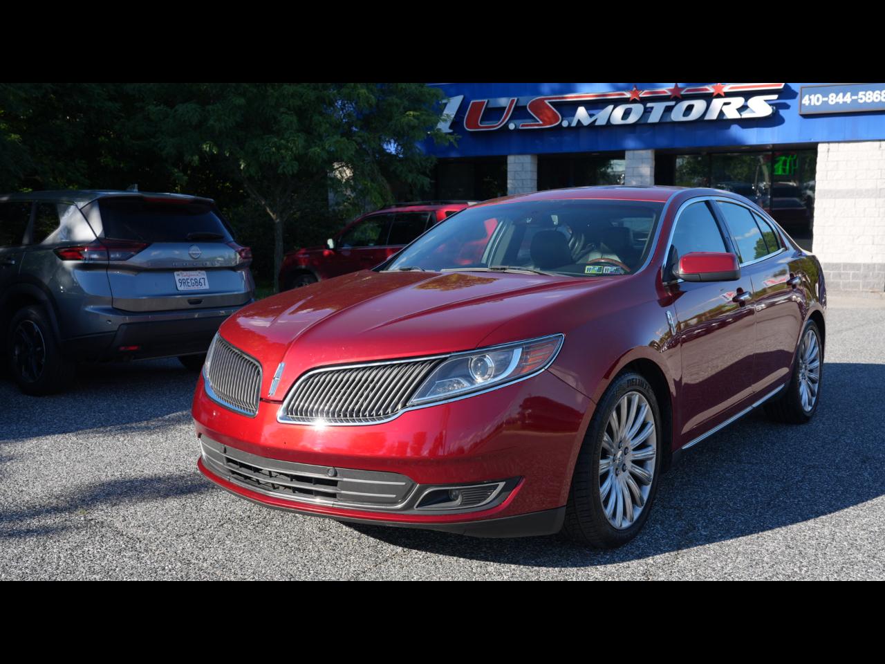 Red 2013 Lincoln MKS Sedan Front-Wheel Drive 6-Speed Automatic