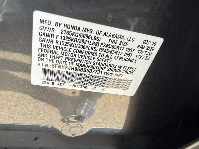 Honda Pilot Touring 4WD 5-Spd AT with DVD 2011