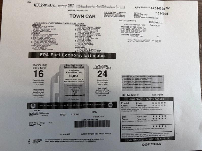 Lincoln Town Car Signature Limited 2010