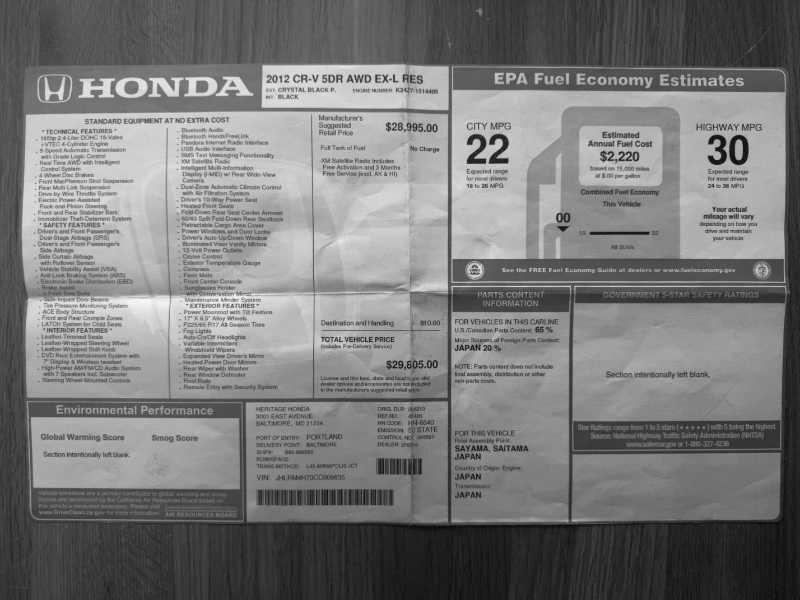 Honda CR-V EX-L 4WD 2012