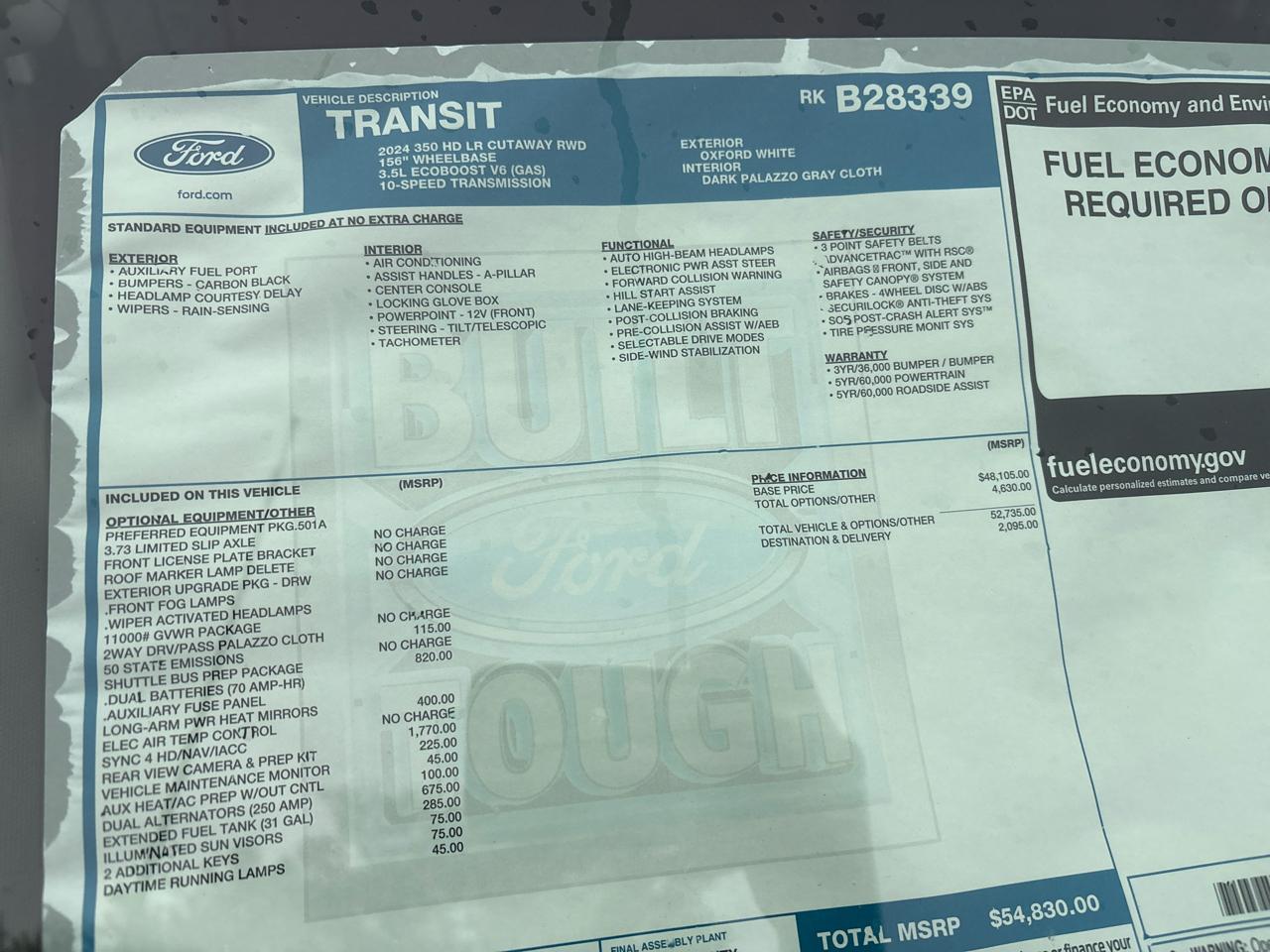 Ford Transit Cutaway T-350 RWD DRW 138" WB 11000 GVWR 2024