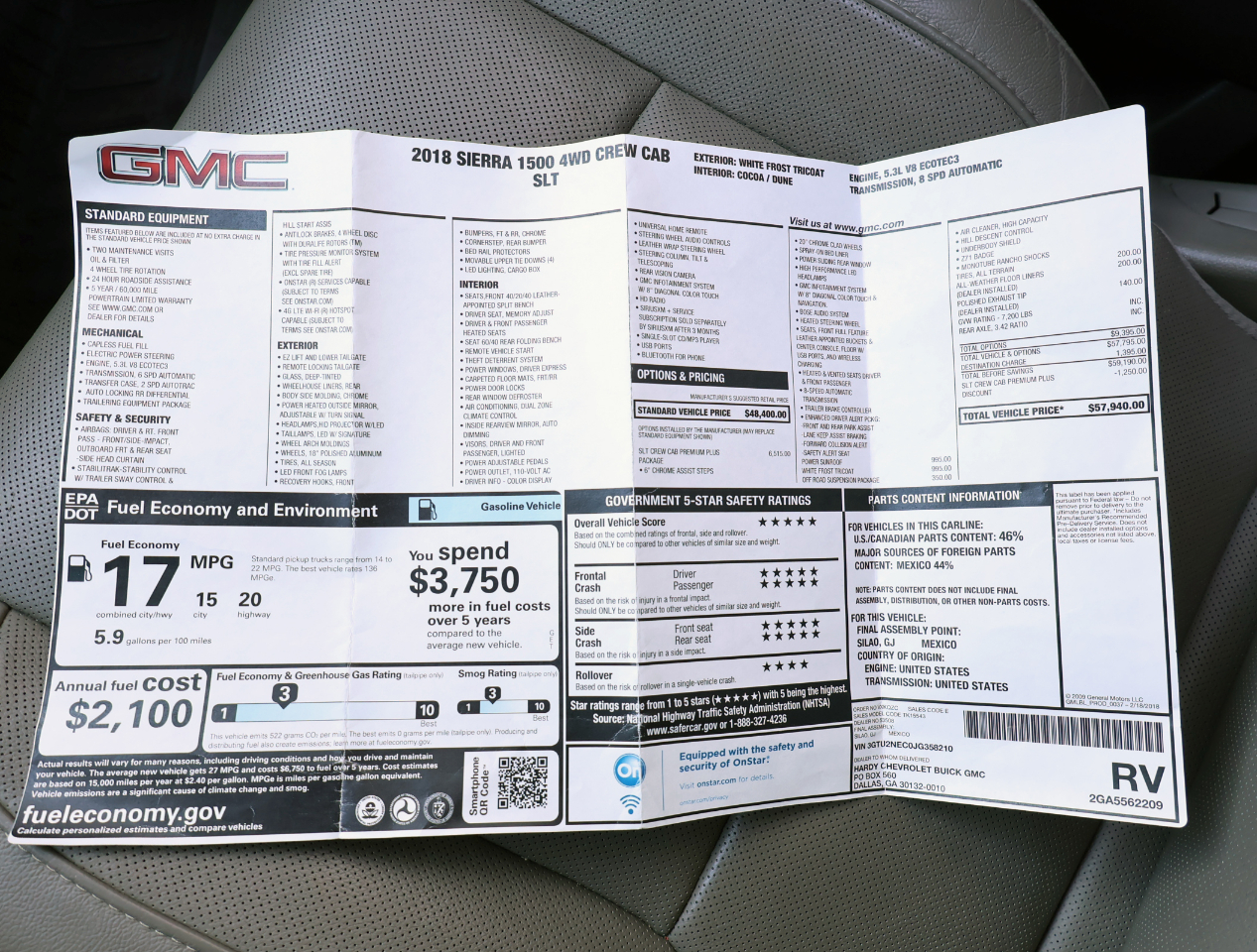 GMC Sierra 1500 SLT Crew Cab 4WD 2018