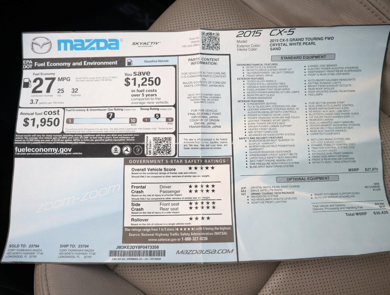 Mazda CX-5 Grand Touring 2015