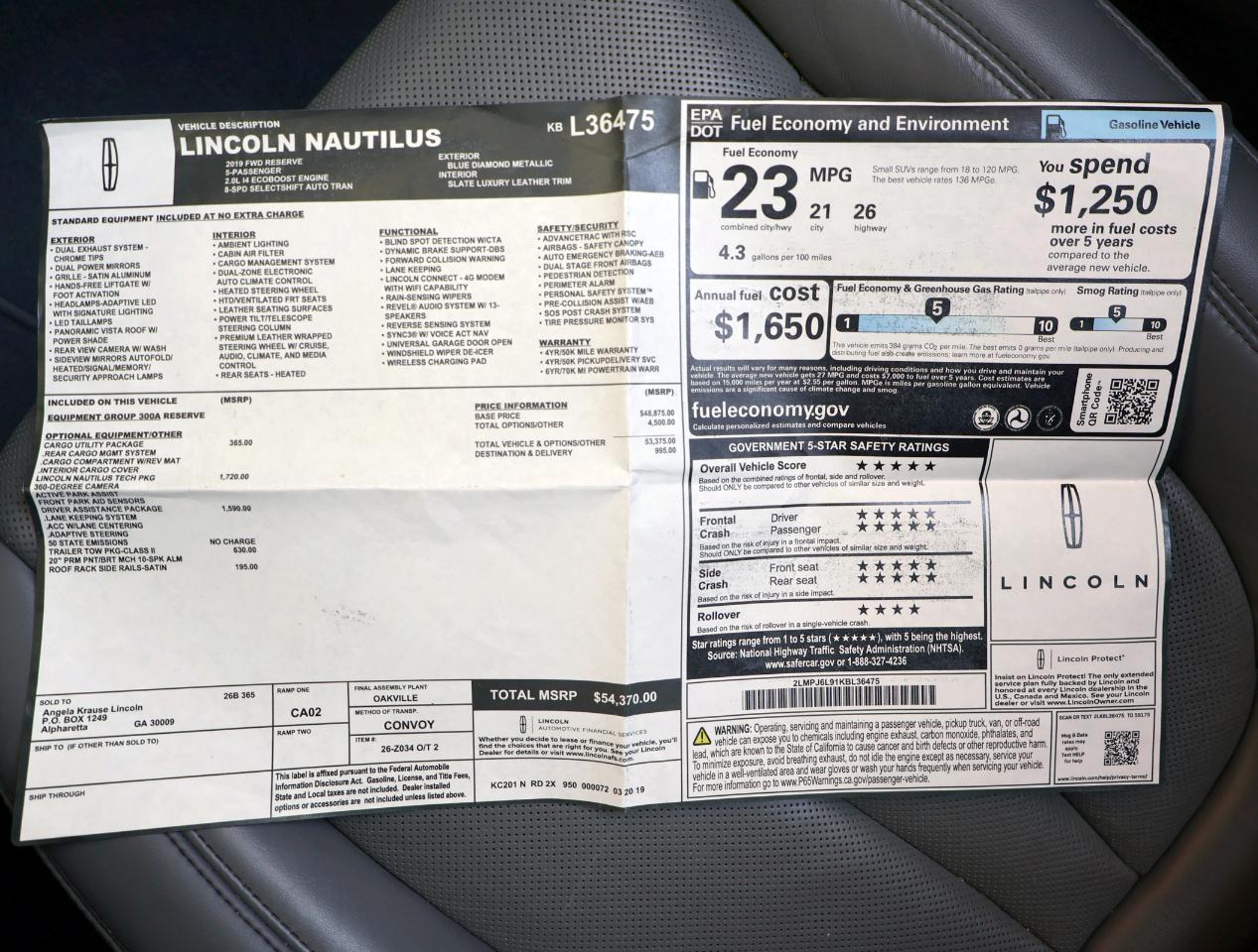 Lincoln Nautilus Reserve 2019