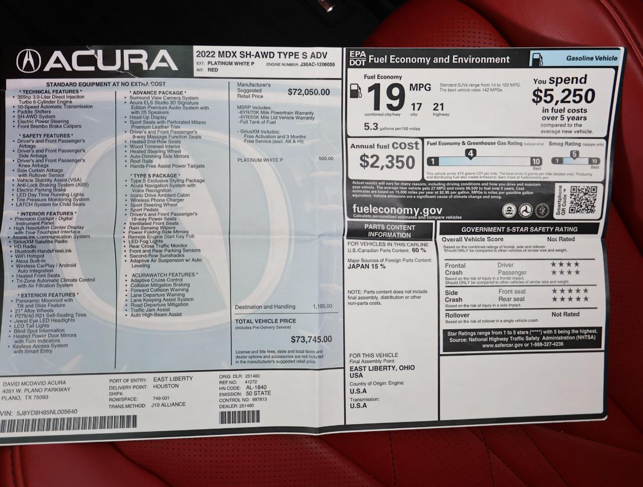 Acura MDX Type S SH-AWD w/Advance Package 2022